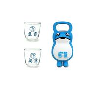 MYTEMS Korean Soju Shot Glasses set of 2 Jinro Soju Glass + Toad Bottle Opener 진로 소주잔