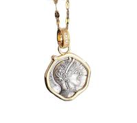 Myth Athena Owl Artemis Hecate Miraculous Medallion Double-Sided Coin Necklace,Greek Myth Queen Coin Medal Necklace For Women