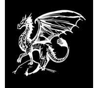 Myth Dragon Fantasy Monster Animal Sketch Fine Carving Stickers 72x79.7cm Personalized Customization White