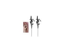 Myth of The Moon Ear Hook Earrings Creative Star Moon Earrings for Women Moon Ear Hook Needle Piercing Earring Gothic Moon Climber Crawler Earrings Punk Halloween Moon Jewelry, Zinc, crystal