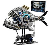 Myth Qholve Mechanical Piranha Building Block Kit Hand-Crank Gear Multi-Joint Motion Toy for Boys, Girls, and Hobbyists, Ideal for STEM Classrooms or Gift Giving