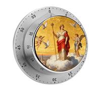 Myth Queen Kitchen Timer 60 Minute Visual Wind Up Timers Indoor Mechanical Timers with Magnetic Base Stainless Steel Timer for Home Cooking Time Management Tool