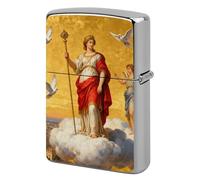 Myth Queen Lighter Case Metal Double-Sided Lighter Cover Pocket Lighters Sleeve Windproof Lighters Accessories for Men Women