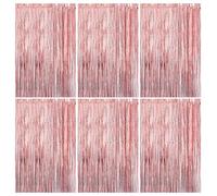 Mythanor Tinsel Foil Fringe Curtain, Rose Gold Glitter Party Curtain, Tinsel Curtains For Party Decorations, Birthday Decoration, Graduation, Proposal, Baby Shower Wedding Holiday Backdrop Decoration