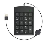 MythGeek 19 Keys Numeric Keypad, Retractable USB Cord Financial Accounting Number Keyboard with 19 Keys for Mac Windows XP Laptop Desktop PC
