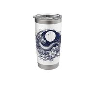 Mythic Dragon Lunar Orb Botanical Night Art Stainless Steel Insulated Tumbler