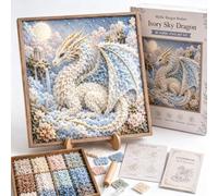 Mythic Dragon Realms 3D Fabric Poke Art Kit, DIY Dragon Craft Decor (#A)