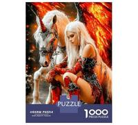 Mythic Fire Bond 1000 Pieces Jigsaw Puzzle Elf Premium Jigsaw Puzzle Extra-Thick Cardboard Jigsaw Puzzle Collector Mind Relaxation Office Break Travel 52x38cm/1000pcs