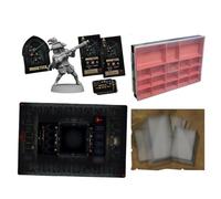 Mythic Games Darkest Dungeon Board Game Accessories Bundle: Musketeer Box, Darkest Organizer, Dark Tapestry Mat, and Heroic Protection from Darkness Sleeves (4 Items)