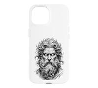 Mythic God Portrait Sketch Black White Line Art Case for iPhone 15