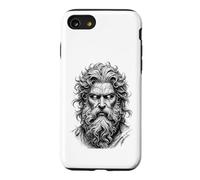 Mythic God Portrait Sketch Black White Line Art Case for iPhone SE (2020) / 7/8