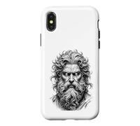 Mythic God Portrait Sketch Black White Line Art Case for iPhone X/XS