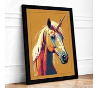 Mythic Horse Framed Wall Art Print A2 Black
