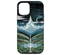 Mythic Mountain Moon Night Waterfall Retro Landscape Case for iPhone 12/12 Pro