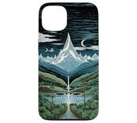 Mythic Mountain Moon Night Waterfall Retro Landscape Case for iPhone 13