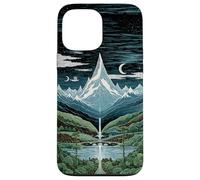 Mythic Mountain Moon Night Waterfall Retro Landscape Case for iPhone 13 Pro Max