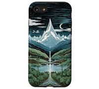 Mythic Mountain Moon Night Waterfall Retro Landscape Case for iPhone SE (2020) / 7/8