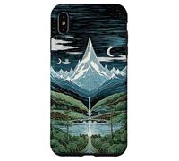 Mythic Mountain Moon Night Waterfall Retro Landscape Case for iPhone XS Max