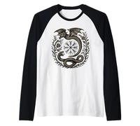 Mythic Norse Pagan Viking Tee Dragon Serpent Nordic Snake Raglan Baseball Tee