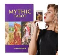 Mythic Tarot Deck, 78-Sheet Fortune Telling Cards, Full English Tarot Set with Illustrated Guide, Adorable Card Material, Party Game Deck with Colorful Design, Beginner Tarots for School