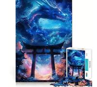 Mythic Torii Gate Dragon 1000 Piece Jigsaw Puzzles for Adults Jigsaw Brain Skill Warm Time Exact Edge (38x52cm)