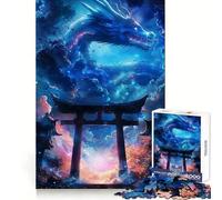 Mythic Torii Gate Dragon 1000 Piece Jigsaw Puzzles for Adults Jigsaw Brain Skill Warm Time Exact Edge (38x52cm)