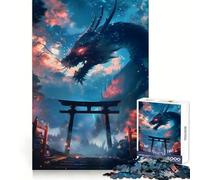 Mythic Torii Gate Dragon 1000 Piece Jigsaw Puzzles for Adults Teenagers Brain Play Peaceful Fun Sharp Edge Memorable Gift (38x52cm)