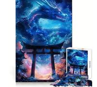 Mythic Torii Gate Dragon 1000 Pieces Jigsaws Adults Puzzles Gifts Memory Upgrade Leisure Time Sharp Cut Wall Art Decor (50x75cm)