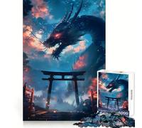 Mythic Torii Gate Dragon Adult Jigsaw Puzzles1000 Pieces Mind Exercise Toy Tension Relief Design Assembly Lovely Present (38x26cm)