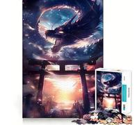 Mythic Torii Gate Dragon Jigsaw Puzzles for Teenagers 1000 Pieces Strong Logic Toy Shared Fun Clear Edge Lovely Present (50x75cm)