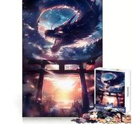 Mythic Torii Gate Dragon Jigsaw Puzzles for Teenagers 1000 Pieces Strong Logic Toy Shared Fun Clear Edge Lovely Present (50x75cm)