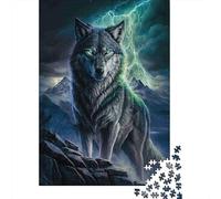 Mythic Wolf Standing Family Jigsaw Puzzle Game 1000 Pieces Party Puzzle Game Stress Relief Activity 52x38cm/1000pcs