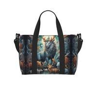 Mythical animals Printed Tote Travel Bag With Adjustable Shoulder Strap Suitable For Travel And Sports