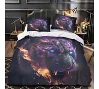 Mythical Beast Comforter Cover 3D Design Printed Durable 3 Pcs Bedding Set Zipper fantasy Digital Art_1 Quilt Cover Luxury Breathable for Kids Girls Boys Adults Women Teens Single（140x200cm）