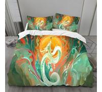 Mythical Beast Double Bedding Set Dragon Double Duvet Cover Set Microfibre Duvet Cover Luxury Bedding 3D Printed Quilt Cover with 2 Pillow Cases 50x75cmH394