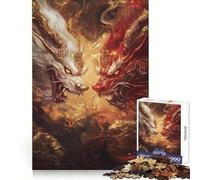 Mythical Beasts Clashing Amid Golden Flames Jigsaw Puzzles 1000 Piece for Teenagers Strengthen Memory Home Leisure Clean Edge Cherished Gift (50x75cm)