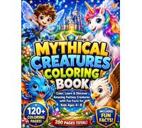 Mythical Creatures Coloring Book: Color, Learn & Discover Amazing Fantasy Creatures with Fun Facts for Kids Ages 4-8
