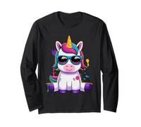 Mythical Creatures Fairy Tale Horse Fantasy Colourful Unicorn Long Sleeve T-Shirt