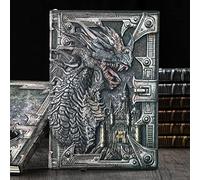 Mythical Dragon 3D Sculpted Leather Notebook, Medieval Castle Vintage Journal for Writing & Sketching