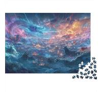 Mythical Dragon Battle 1000 Piece Thick Cardboard Diy Jigsaw Puzzle Kids Beginners Fun Challenging Game Stress Relief Gift Idea 52x38cm/1000pcs