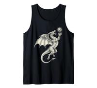 Mythical Dragon Holding Sun Orb Vintage Art Tank Top