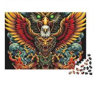 Mythical Eagle Dragon 1000pc Thick Cardboard Puzzle for Stress Relief Seekers Christmas Gathering Home Decor Senior Centre Activity Classroom Puzzle Gift 38x26cm/1000pcs