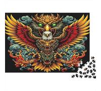 Mythical Eagle Dragon Jigsaw Puzzle 1000 Pieces Recycled Paper for Adults Adult Jigsaws Impossible Challenging Game Fun Home Activity Great Gift for Men Women 70x50cm/1000pcs