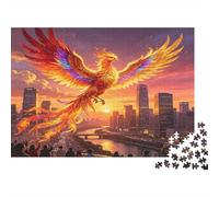 Mythical Firebird 1000 Piece Jigsaw Puzzle Paper for Adults Urban Sunset Scene Focus and Family Relaxation Gift 70x50cm/1000pcs