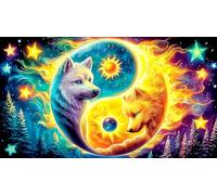 Mythical-Fish-Wolf-Mermaid Jigsaw Puzzles for Adults: 1000-Piece Recycled Cardboard - Decoration 75x50cm/1000pcs