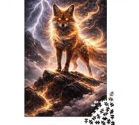 Mythical Fox Amidst Lightning Storm Adult Jigsaw Puzzle, 1000 Pieces, 52x38cm/1000pcs, Relaxing Indoor Activity, Weekend Downtime And Time at Home