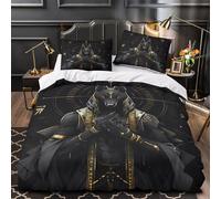 Mythical God Comforter Cover 3D Design Printed Luxurious 3 Pcs Bedding Set Zipper ancient Egyptian Duvet Cover Super Soft Machine Washable for Kids Girls Boys Adults Women Teens Single（140x200cm）