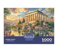 Mythical Greek Landscape Jigsaw Puzzles for Adult Challenging Puzzles Difficult Challenges 1000 Pieces Cute Difficult Hard Jigsaw Puzzles for Man And Woman with Letters on Back 52x38cm/1000pcs