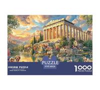 Mythical Greek Landscape Thousand Pieces Ancient Temple Scenic Water Artcardboard Puzzle for Adults Sturdy Giftable Stress Relief Mindfulness Digital Detox 38x26cm/1000pcs