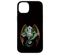 Mythical Green Dragon And Skull Cross Case for iPhone 14 Plus